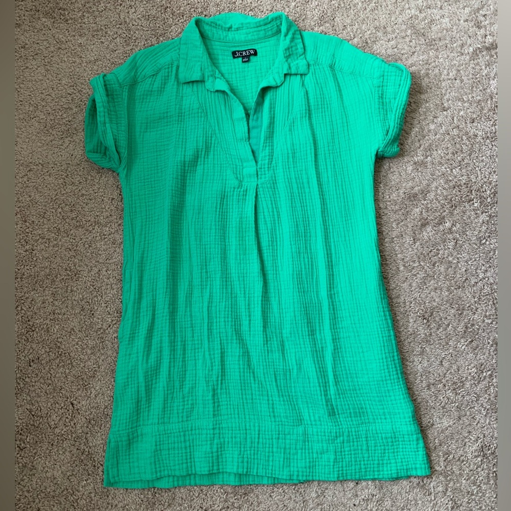 J. Crew Green Short Sleeve Dress